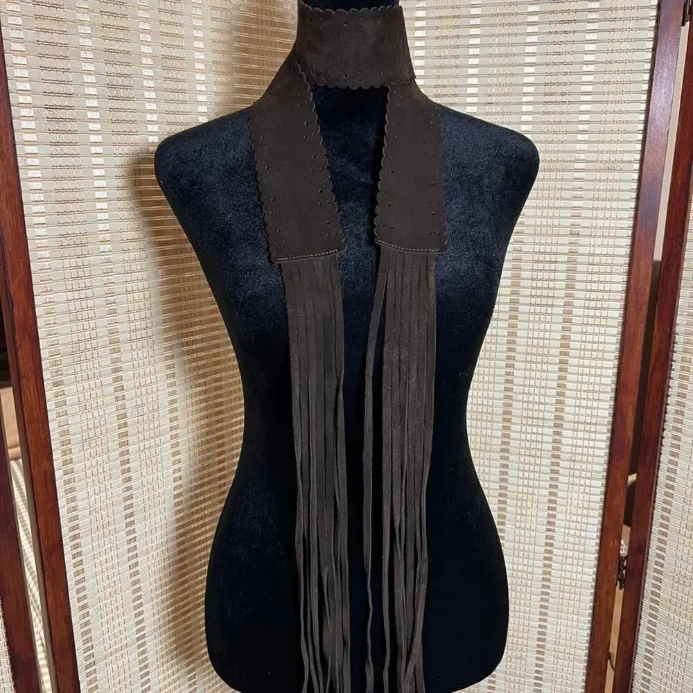 Vintage Boho Suede Fringe Belt/Scarf